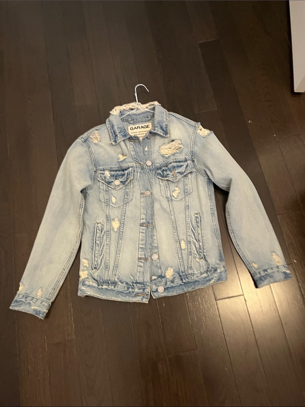Garage Light Blue Distressed Denim Jacket